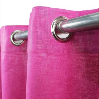 COMETE rideau Coton, lin et lurex 140x250 Fuchsia  