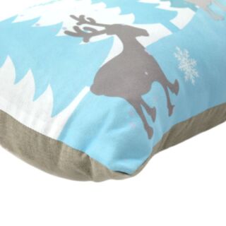 Coussin long neige rennes blanc ambiance