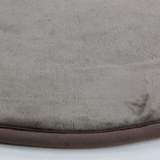 Tapis rond taupe extra doux