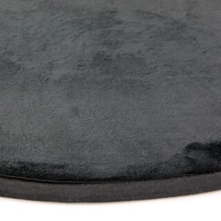 Tapis rond noir extra doux