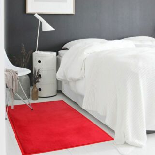 Tapis chambre descente de lit rouge extra doux