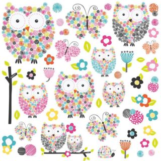 Stickers Chouette et fleurs ambiance