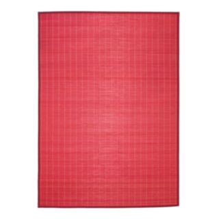 Tapis Bali chic Bambou ganse rouge