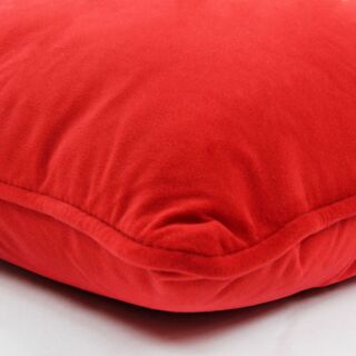 Photo ambiance coussin Velvet rouge en velours extra doux